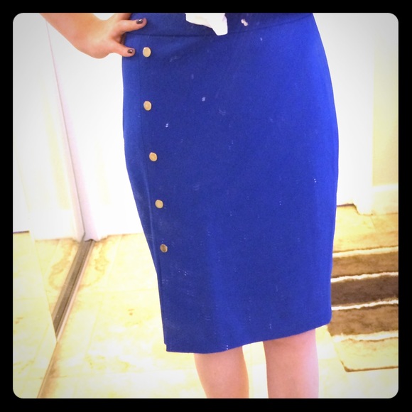 Royal blue pencil skirt