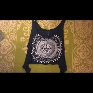 Black flowy crop top