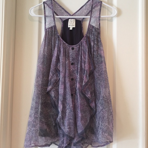 Ella Moss tank top with ruffle, size small