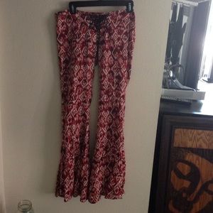 Groovy boho pants with tie up lace