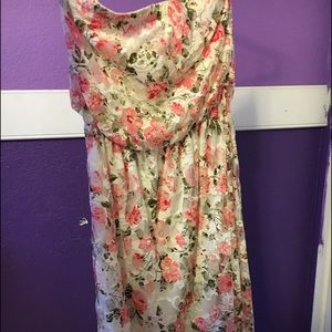 Floral print high low dress
