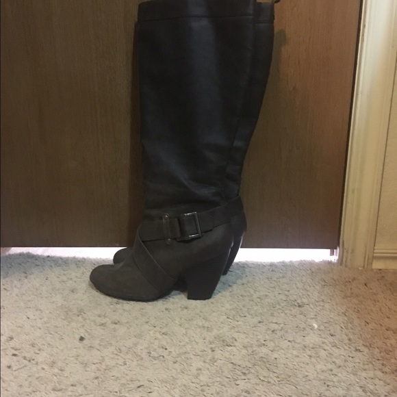 Over the knee brown boots