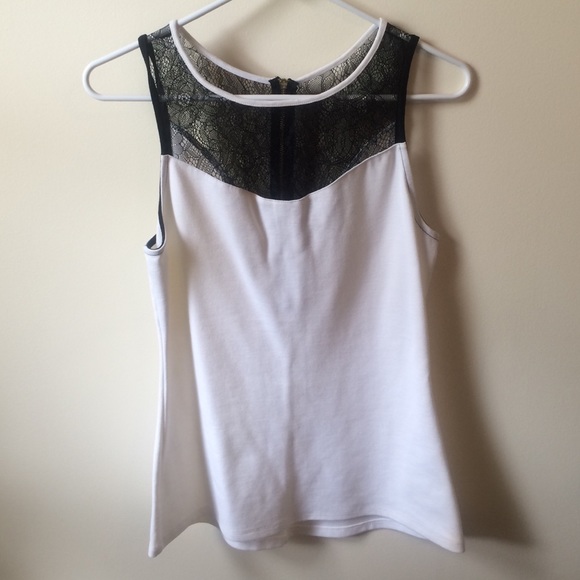Express Black & White Lace Top