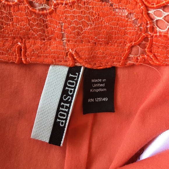 Orange lace skirt by top shop sz 2 - Picture 2 of 4