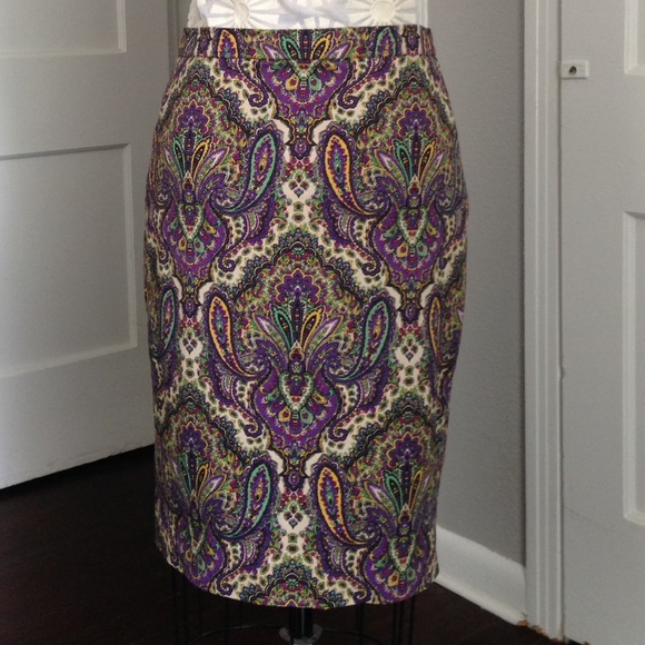 No. 2 J.Crew Paisley Pencil Skirt