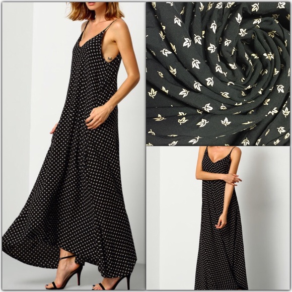 Black w/ white Maxi Dress - Picture 2 of 3