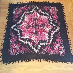 Beautiful Black and Floral Print Scarf
