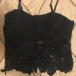 Crotchet flowered crop top