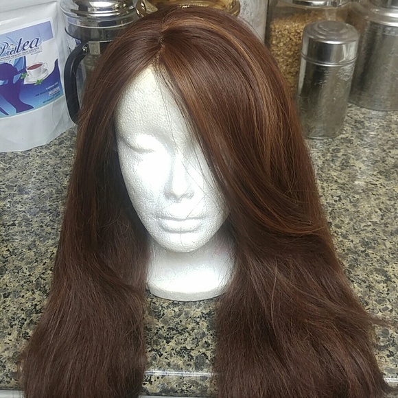 Long Auburn lace wig