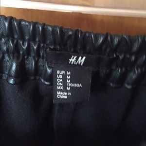 H&M FAUX LEATHER SHORTS WITH STRETCHABLE WAISTBAND