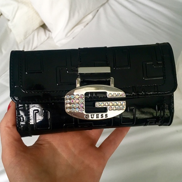 Black Patent Leather Guess Wallet