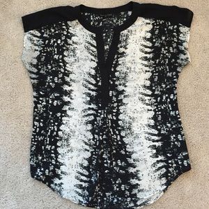 Black and white tie die effect shirt
