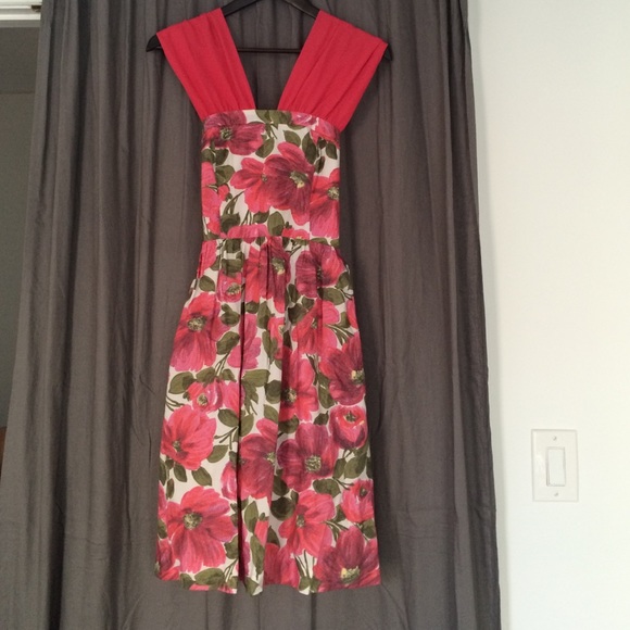 Anthropologie floral twist back dress.