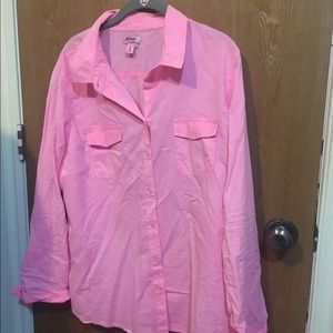 Pink button-down