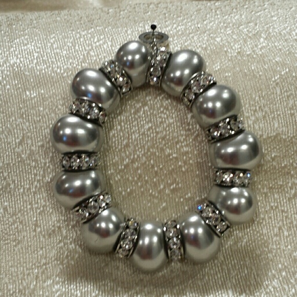 Ottaviani silver bead and crystal bracelet