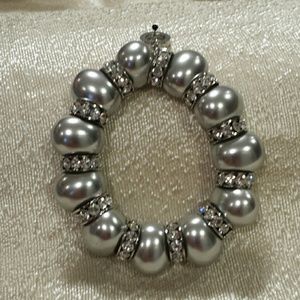 Ottaviani silver bead and crystal bracelet