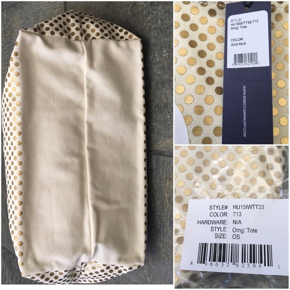 Rebecca Minkoff OMG Gold Multi Color Canvas Tote - Picture 3 of 4