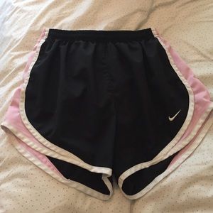 Black with light pink nike tempo S shorts