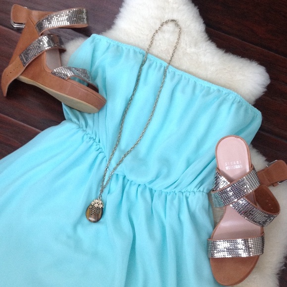 💜 Sheer strapless high low dress 💜