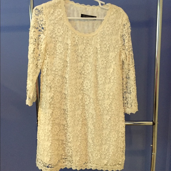 White lace shift dress size large