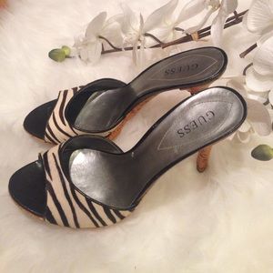 Guess pony zebra sandals