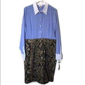 Altuzarra dress striped and animal print sz. 16