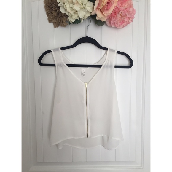 Sheer white crop top