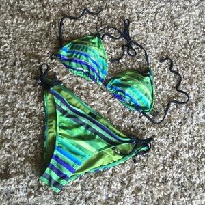 Sexy green sequin bikini