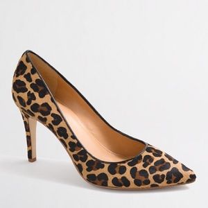 J Crew Isabelle Leopard Print Calfskin Pumps