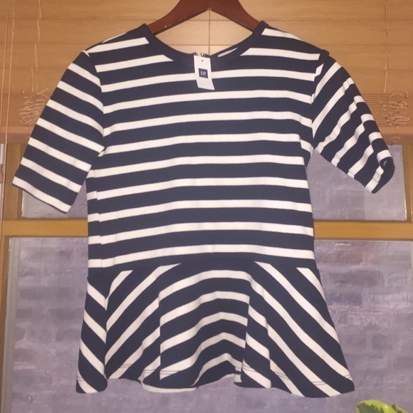 Gap. Striped, peplum top.