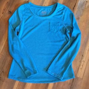 Justice girls blue long sleeve t-shirt