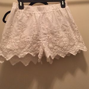 White lace urban outfitters cotton shorts