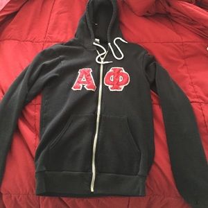 Black Alpha Phi Zip Up Jacket