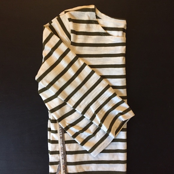 J.Crew striped top with sequin details