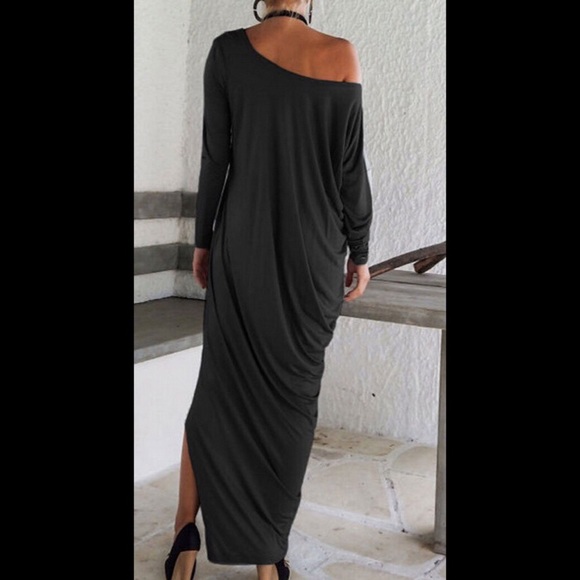 ❗️Last One❗️Loose-Fit Off-Shoulder Jersey Maxi - Picture 2 of 3