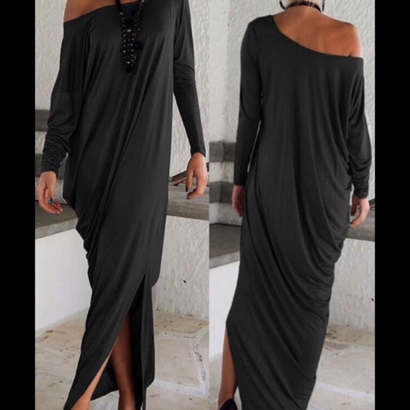 ❗️Last One❗️Loose-Fit Off-Shoulder Jersey Maxi - Picture 3 of 3
