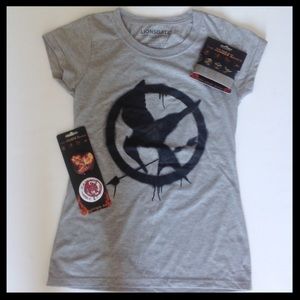HUNGER GAMES Tee, Rubber bracelets & Pins