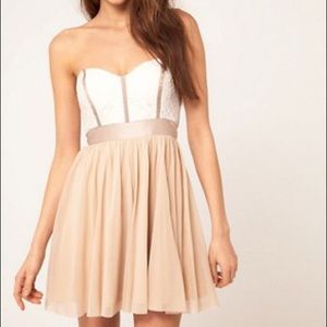 ASOS Skater Dress With Lace Bustier
