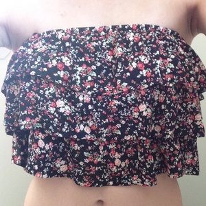 A floral bandeau top from garage.