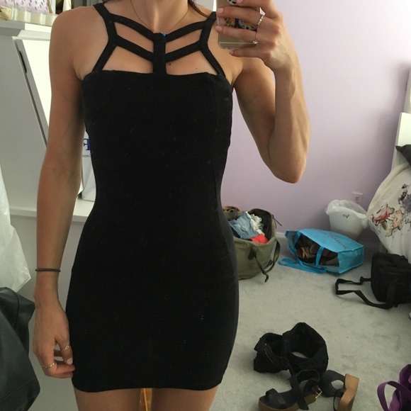 Body con black dress with great straps