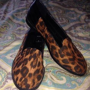 leopard quilted loafers