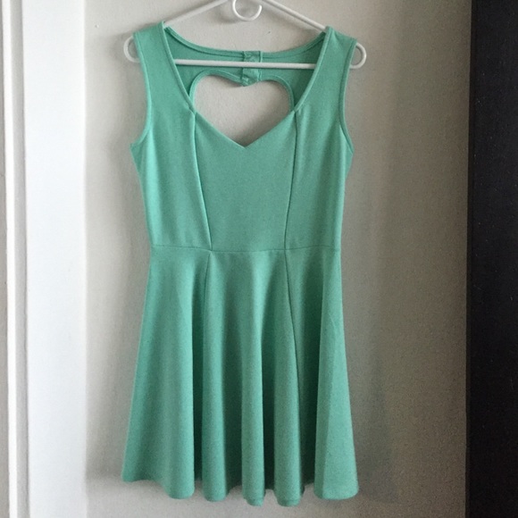 Mint green heart back dress!