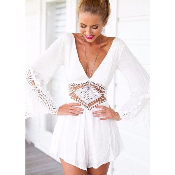 Long Sleeve Lace Romper