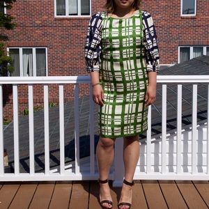 Anthropologie "Maeve" Silk Graphic Shift Dress