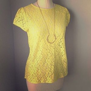 Xs yellow floral Loft top