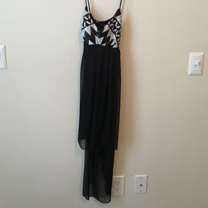 Black and white high-low dress