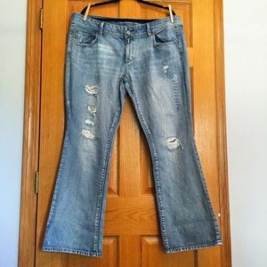 NWT Slim Boot Distressed Low Rise Jeans | AE