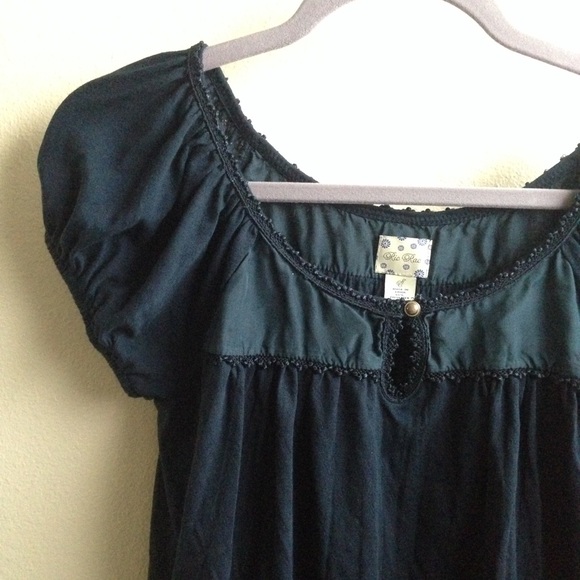 Ric Rac Navy Blue Cap-Sleeve Top