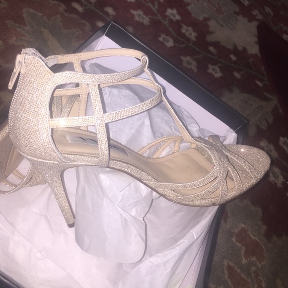 In Box Sparkly Champagne Heels