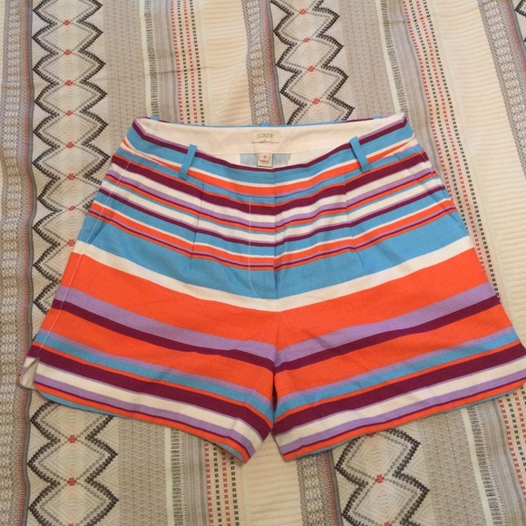J Crew high waisted stripe shorts